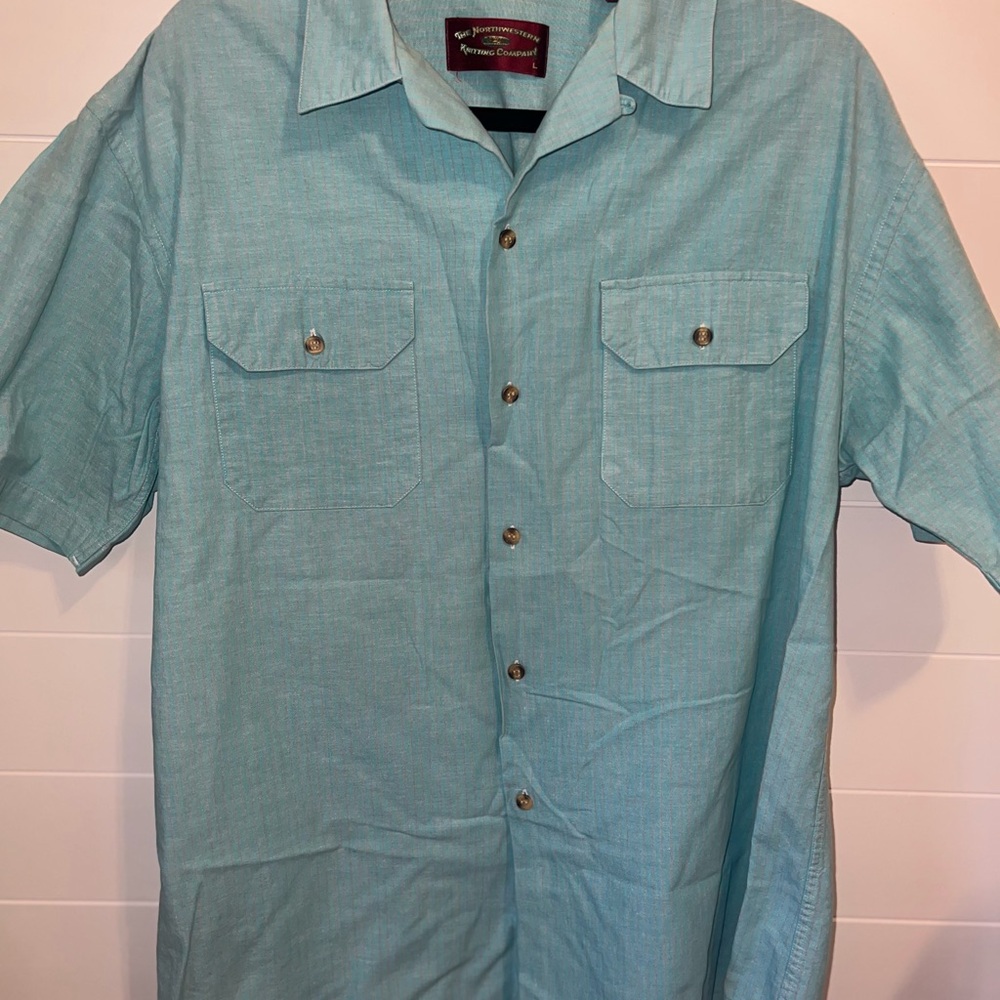 The Northwestern Blue Casual Button Down Shirt